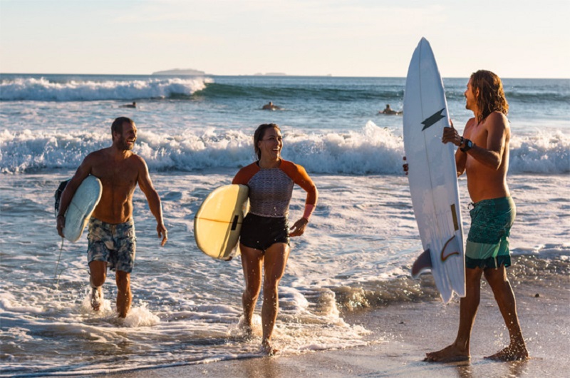 Surfing in La Saladita, Guerrero